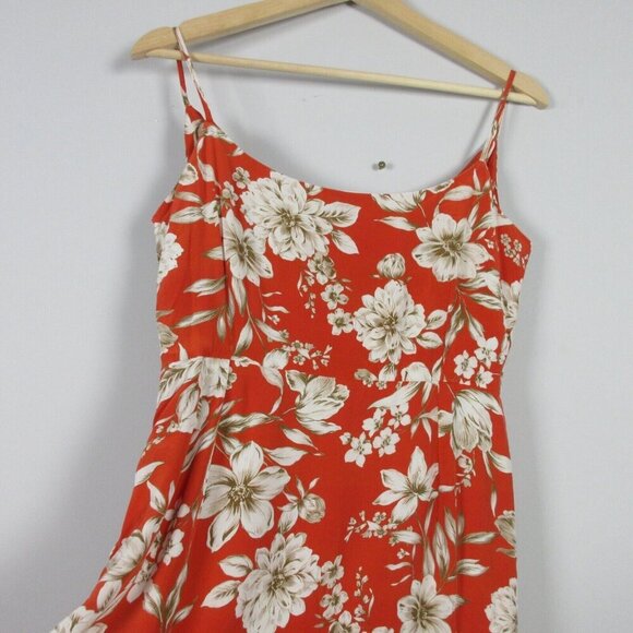 Christy Lynn Claude Silk Floral Midi Dress Cowl Neck Ruched Side Slit Red M 200 - Picture 5 of 12